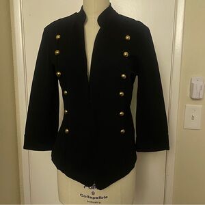 Vintage LORANI Black military style jacket with gold buttons